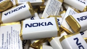 Nokia, reklámcsoki, reklámédesség, egyedi csoki, mini csoki, reklámédesség, logós csoki, Magyarország